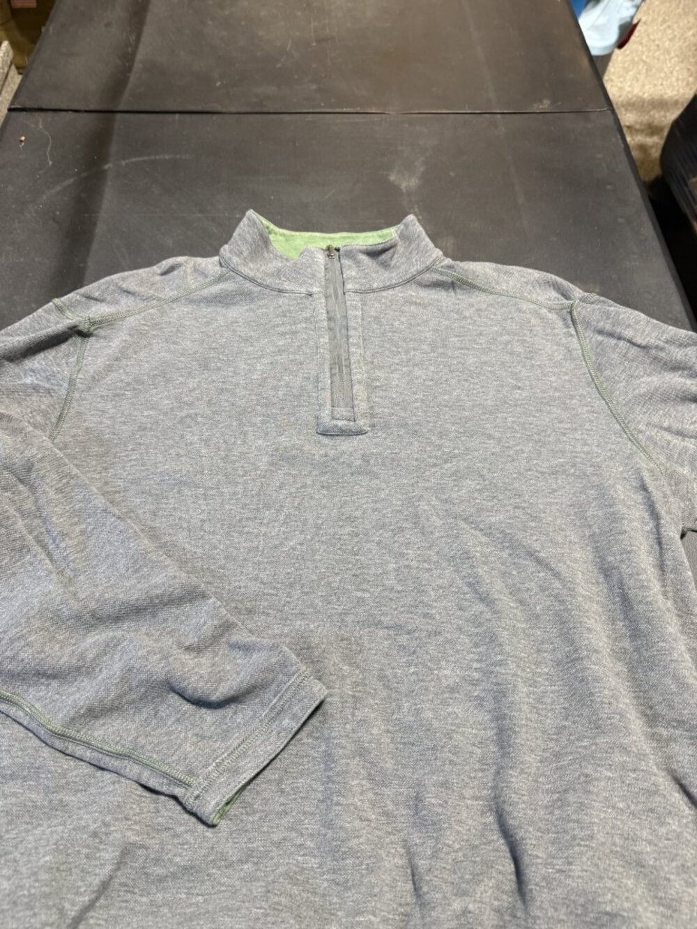 Southern Tide Men's 1/4 Zip Pullover Heather Grey Green Size L